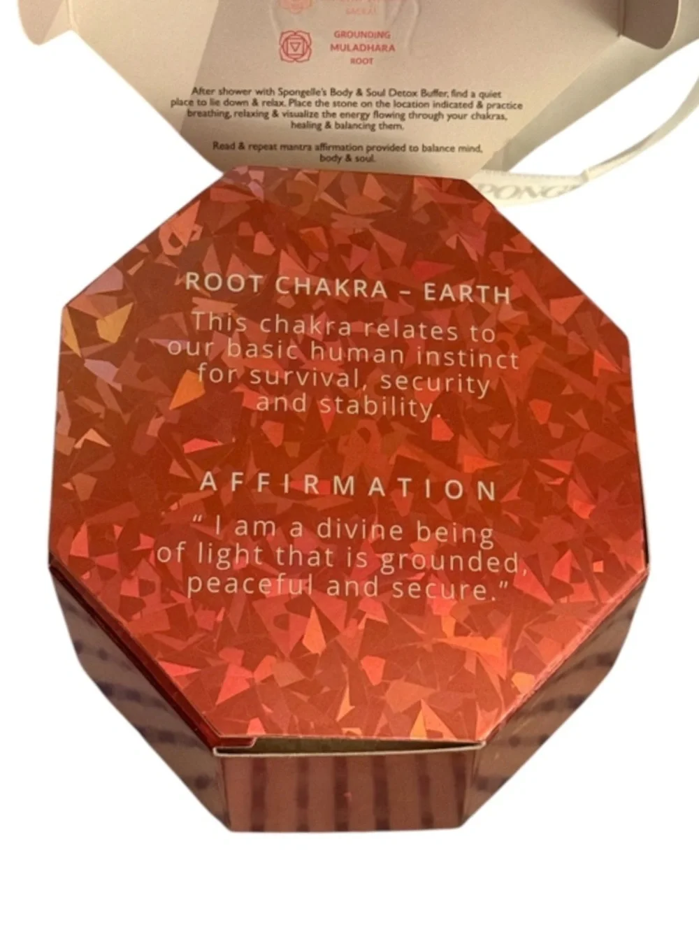 Spongelle Spiritual Detox Buffer Lunar Lime with Red Jasper Root Chakra Stone